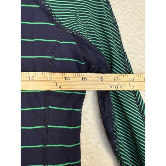 Lululemon 4-6 Run Top Full Tilt LS‎ Slalom Inkwell Blue Green Bean Stripe Lace - Picture 3 of 7